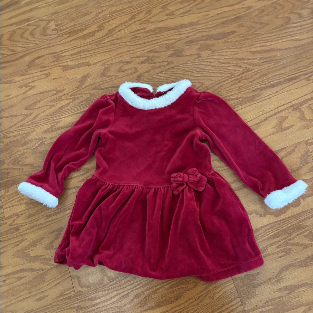 Vintage Gymboree red velour dress with faux fur on the neck size 4T